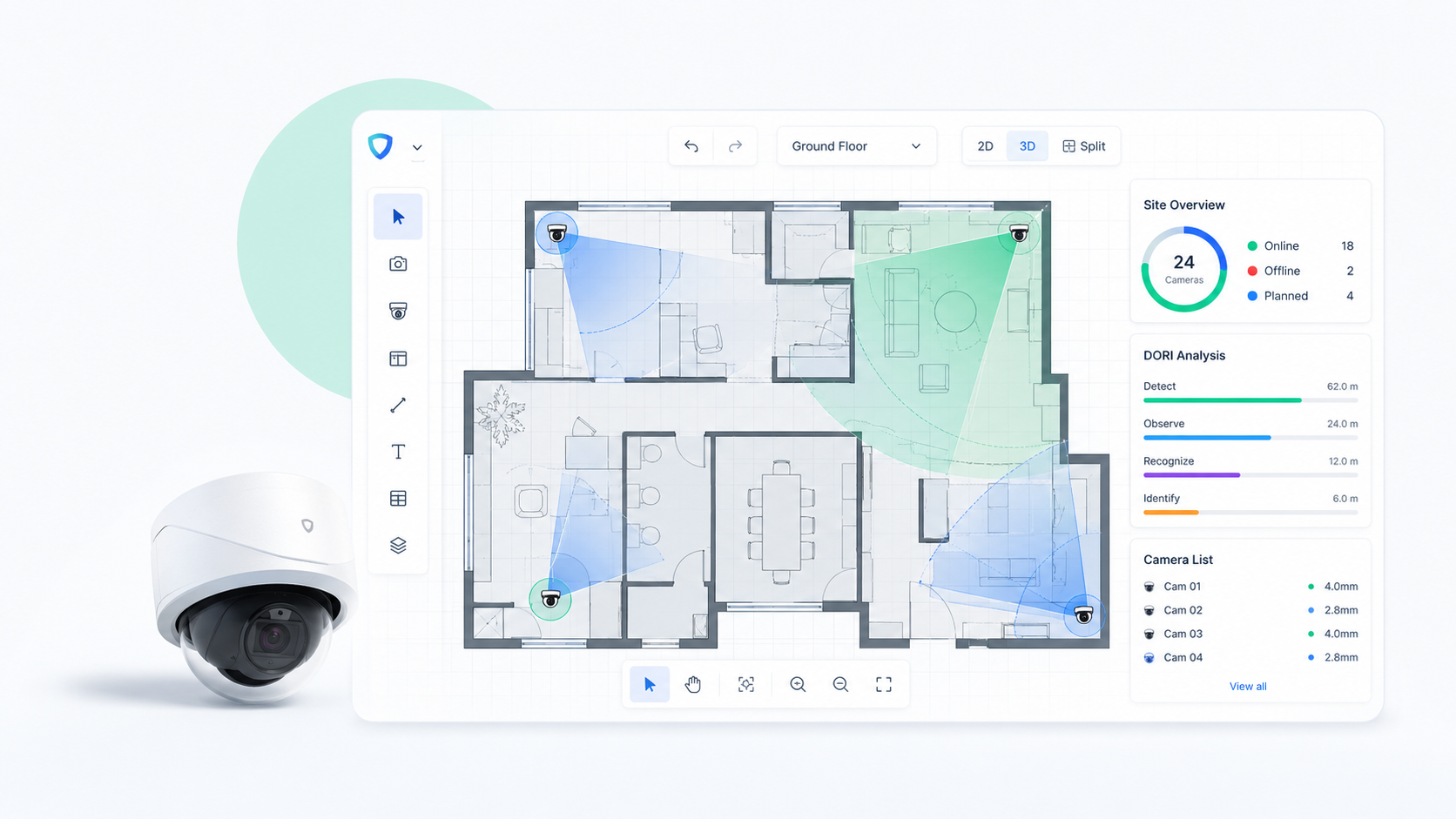 Traditional CCTV design process using disconnected tools